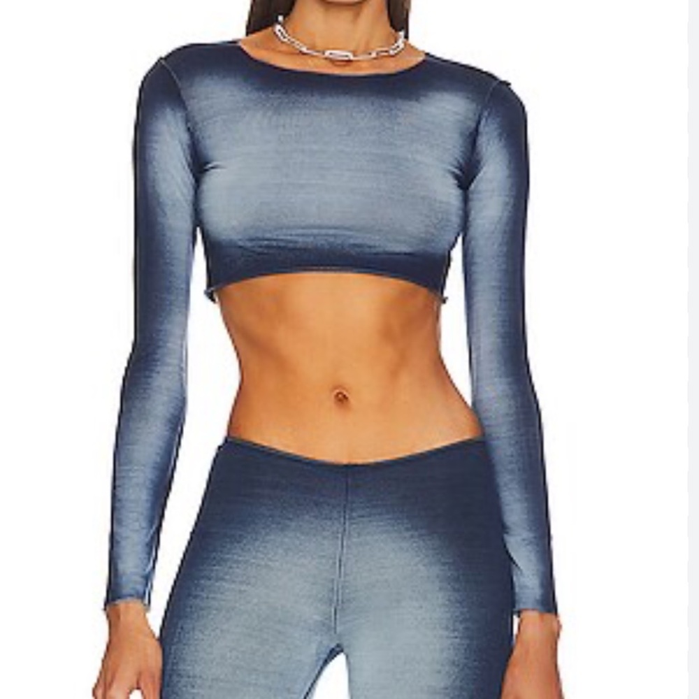 Knorts Knit Denim Basic Cropped T-Shirt